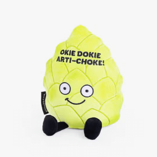 Plush Artichoke embroidered with, "Okie Dokie Artichoke" 