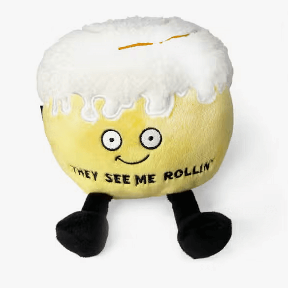  Plush Cinnamon Sweet Roll embroidered with, "They See Me Rollin"