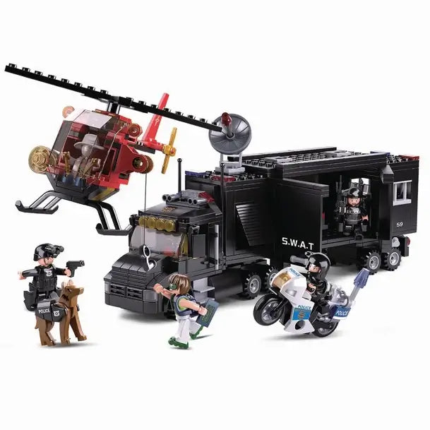 Police Swat Command Vehicle Sluban Building Brick Kit (540 Pcs)