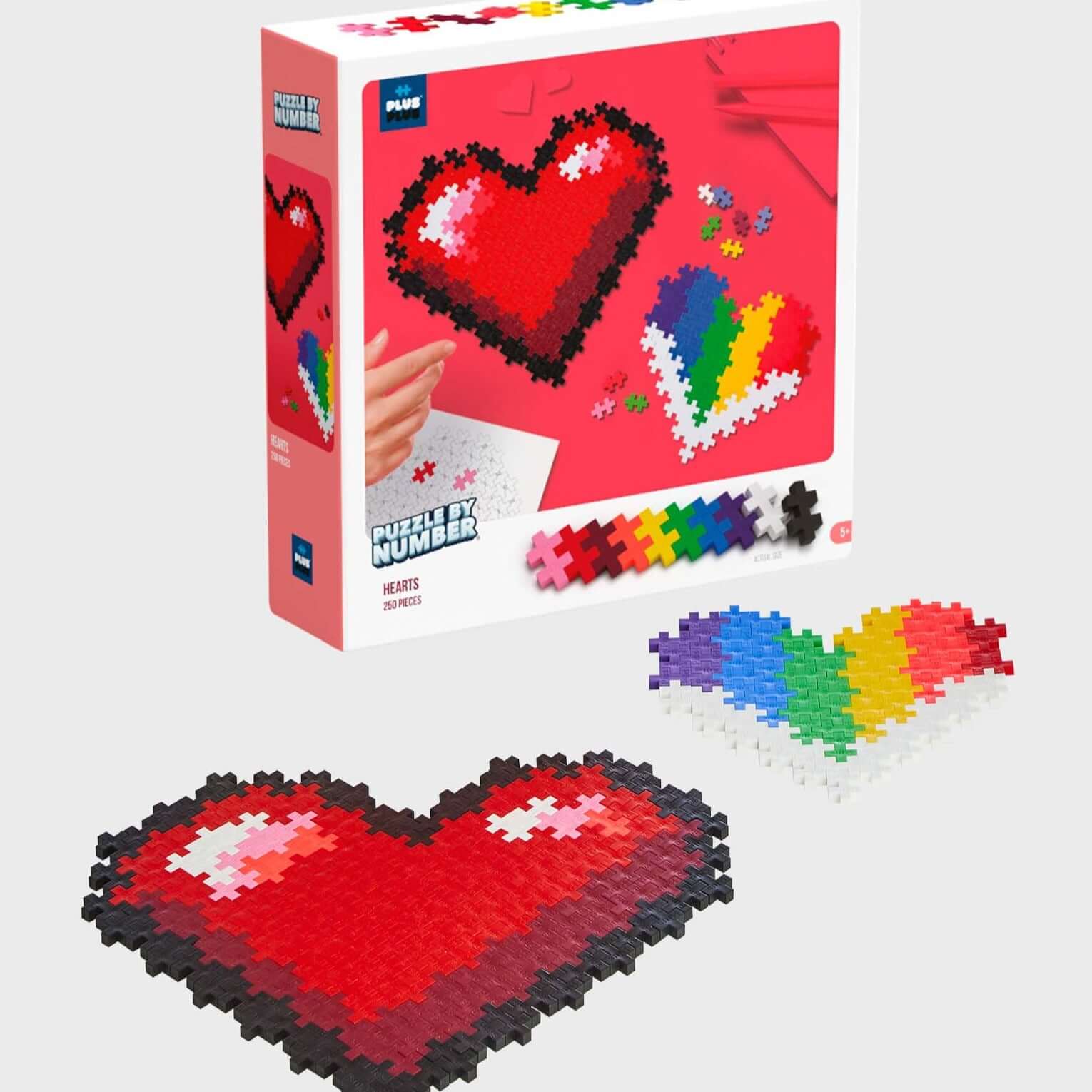 Puzzle By Number Hearts