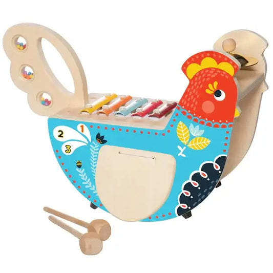 Rocking Musical Chicken Wooden Baby Toy