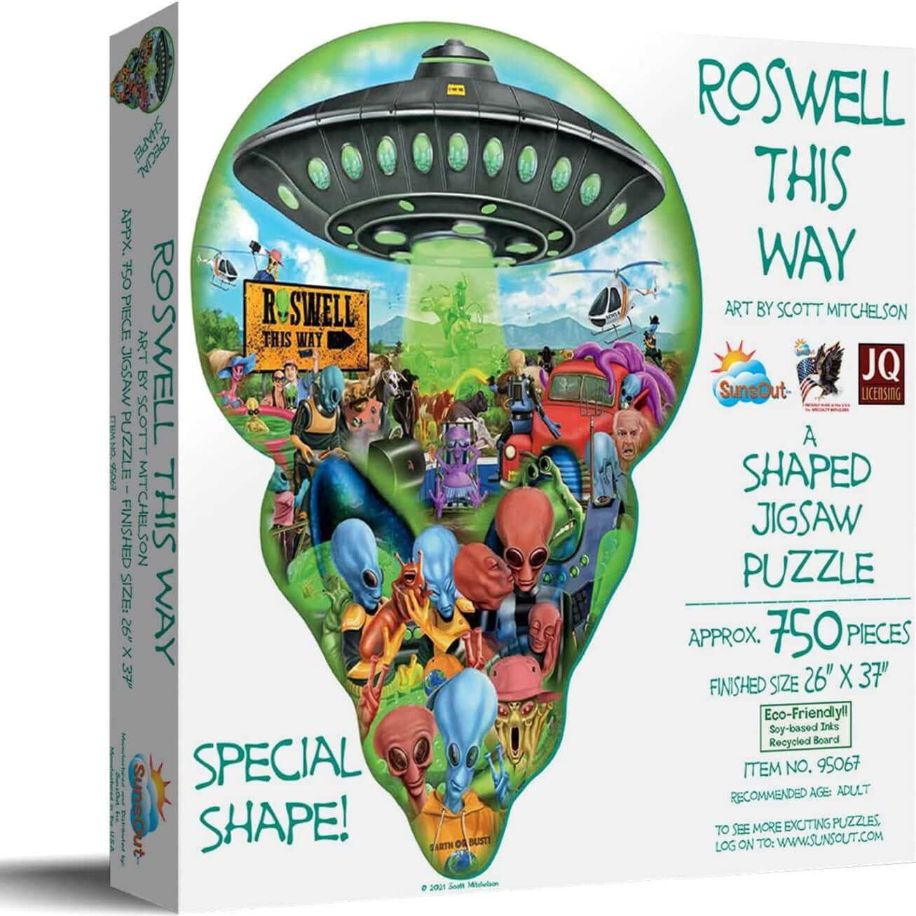 Roswell This Way Shaped 750 Piece Puzzle