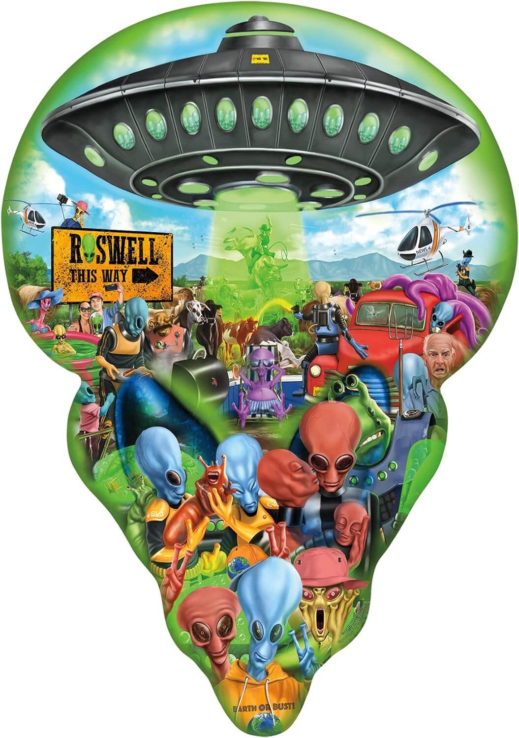 Roswell This Way Shaped 750 Piece Puzzle