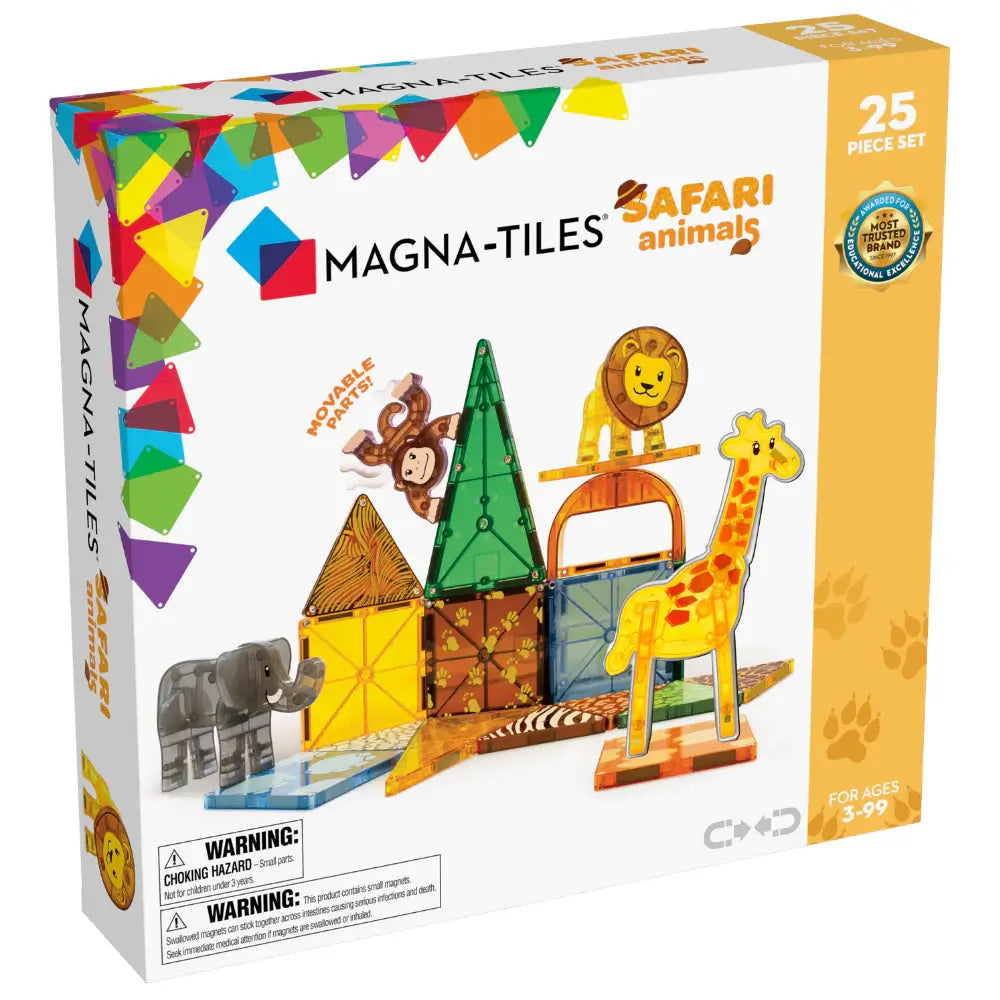 Safari Animals 25-Piece Magna Tiles Set