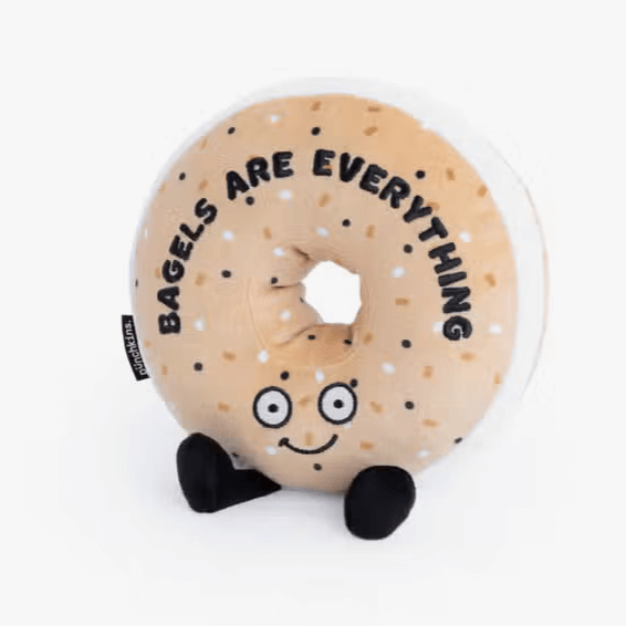 "Bagels Are Everything" Embroidered Bagel Plush
