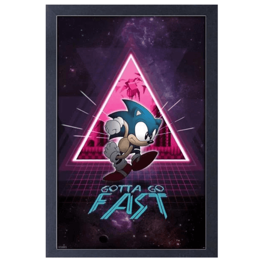 Sonic - Neon Space Framed Print