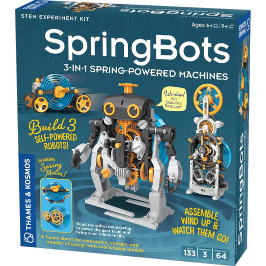SpringBots: 3-in-1 Spring-Powered Machines STEAM Building Set