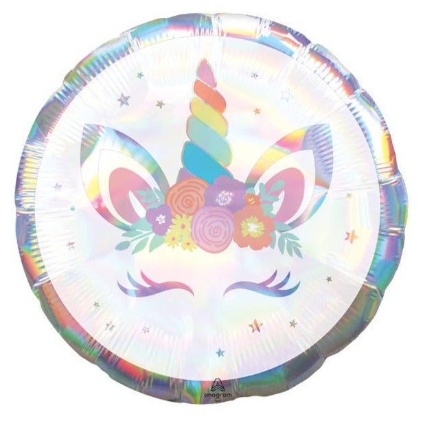 18" Unicorn Party Holographic Balloon