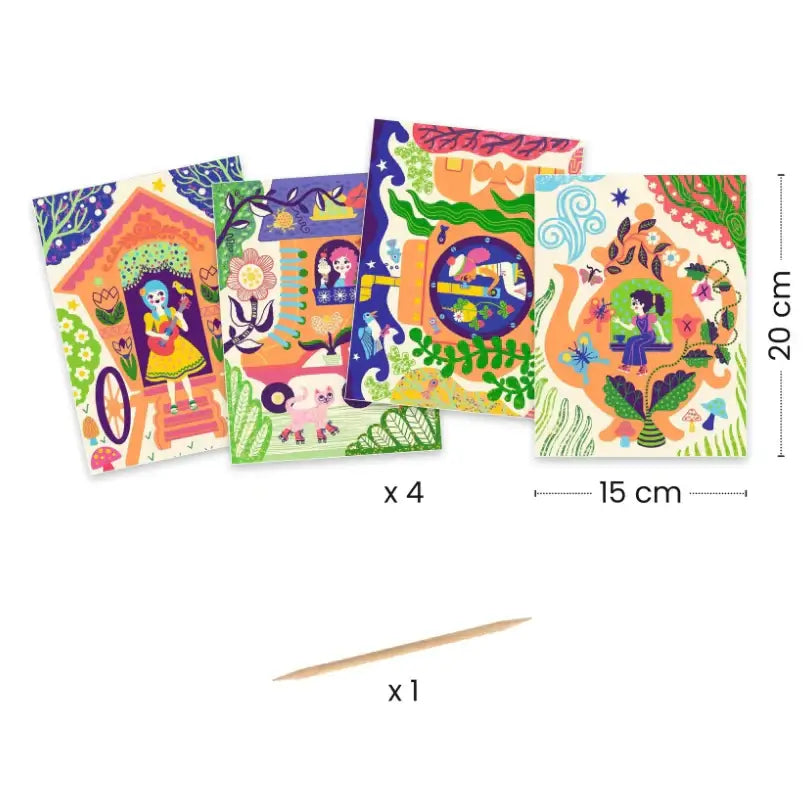 Wacky Houses Scratch Cards Art Kit