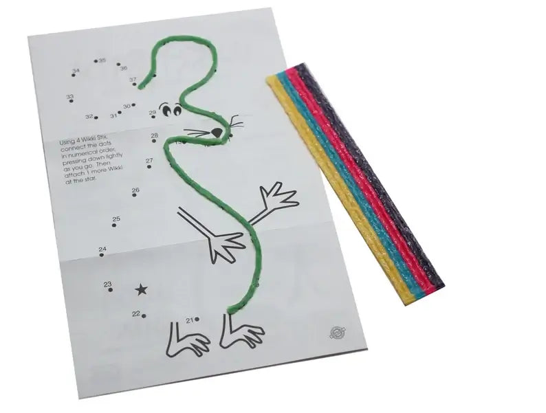 a number drawing of a mouse with different colored wikki stix