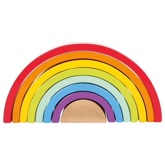Wooden Building Blocks Large Rainbow For Toddlers