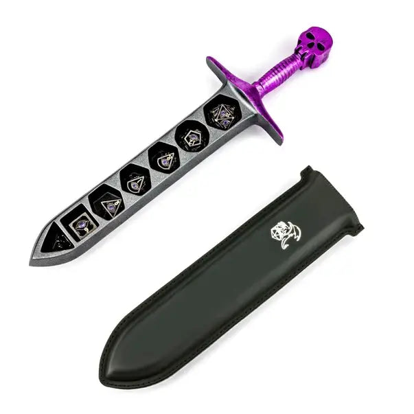 Grim Dagger Dice Case with Sheath Cover - Purple