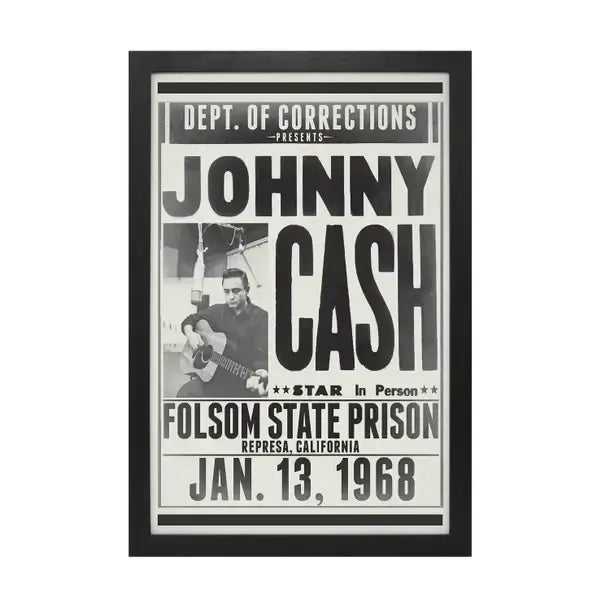 Johnny Cash - Folsom State Framed Print