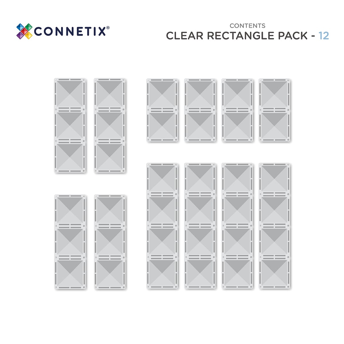 Clear Rectangle Pack 12 pc