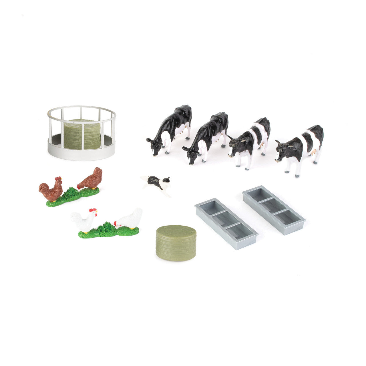 1:32 Livestock Building with Case Skid Loader and Accessories