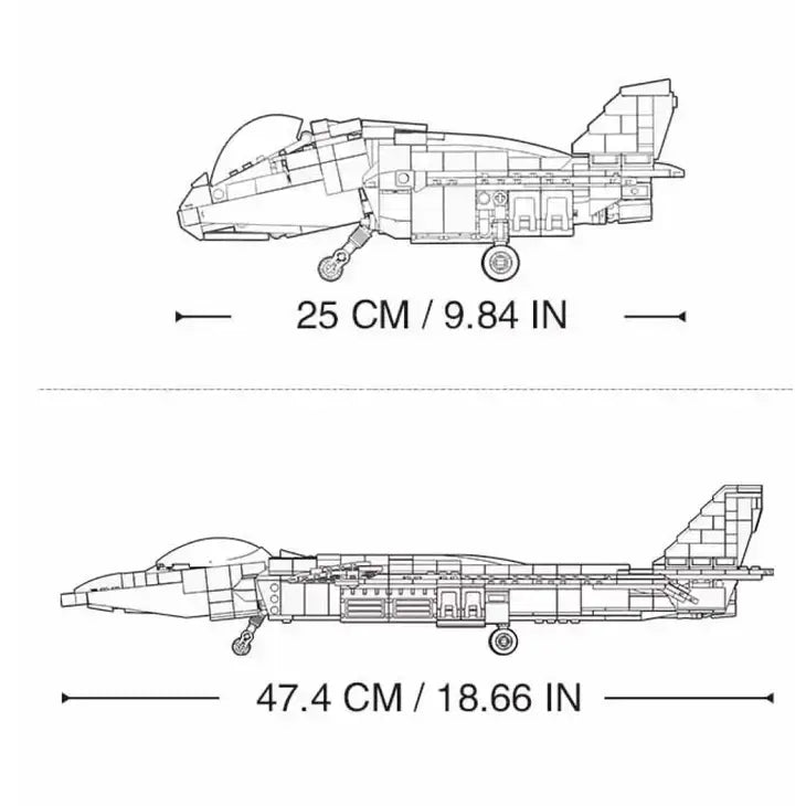  2-in-1 Fighter Jet J-20 Mighty Dragon Sluban Building Blocks