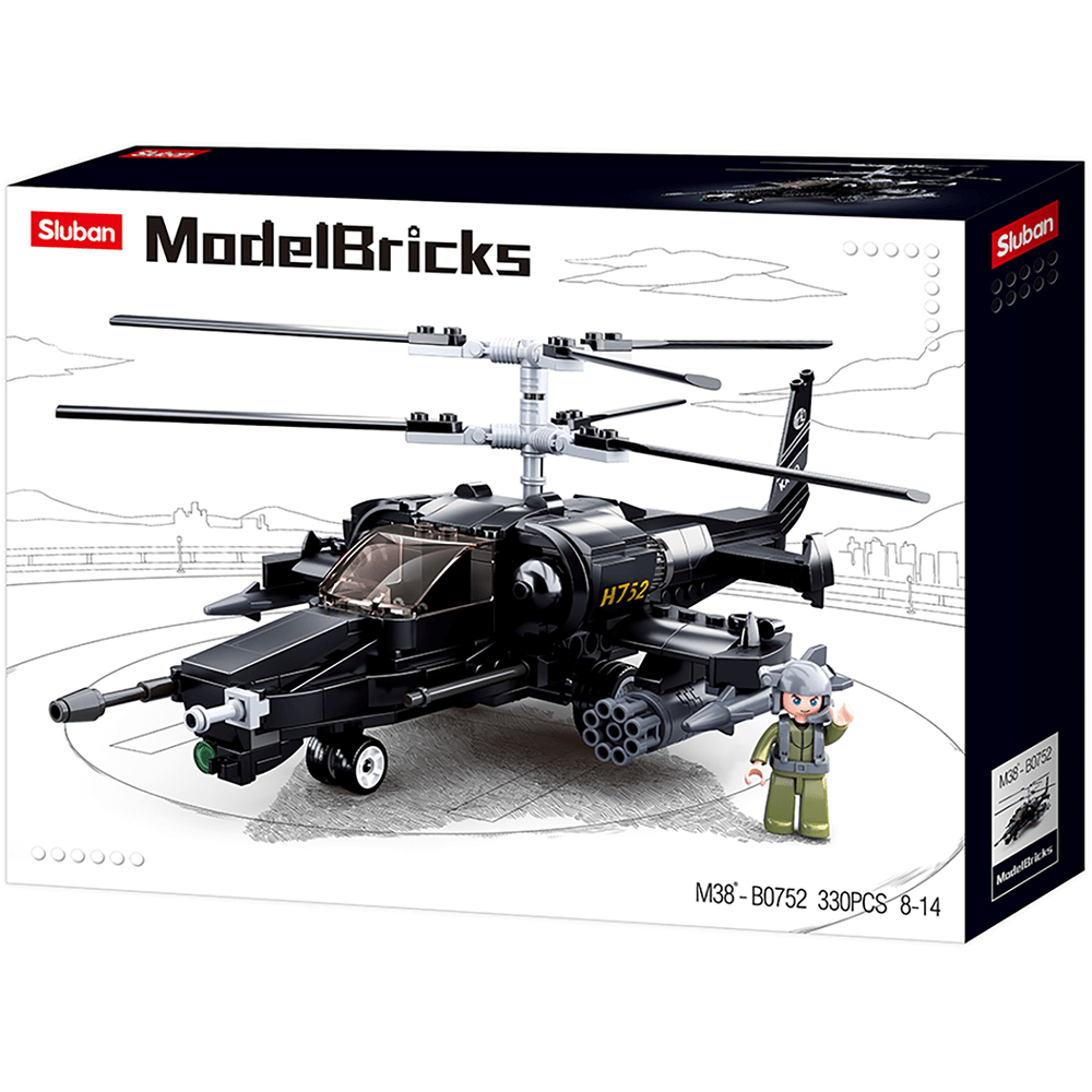 Model Bricks KA-50 Black Shark Helicopter (333 Pcs)