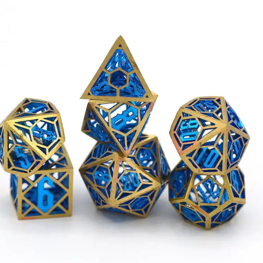 Dragon Nest Hollow Blue and Gold Dice set