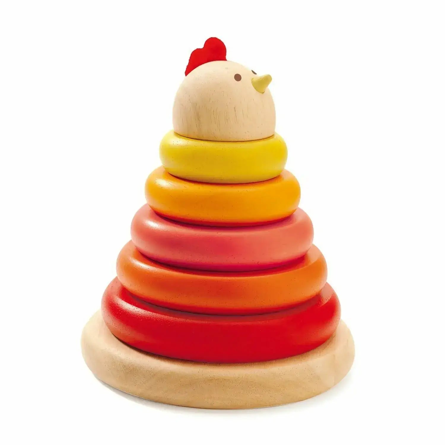 Cachempil Hen Wooden Stack Rings for Infants