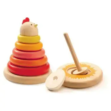 Cachempil Hen Wooden Stack Rings for Infants