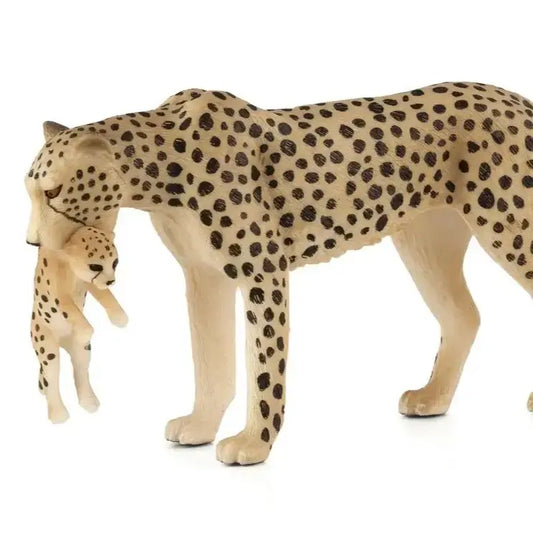 Cheetah Female with Cub Figurine