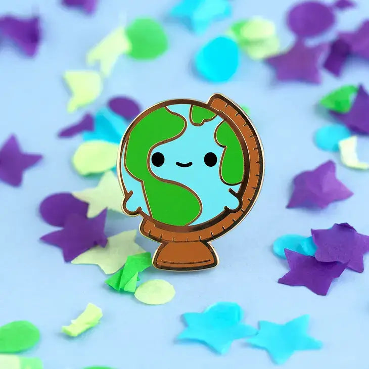 Cute Globe Enamel Pin