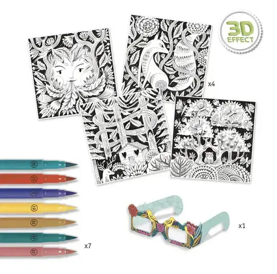 3D Coloring Fantasy Forest Art Kit