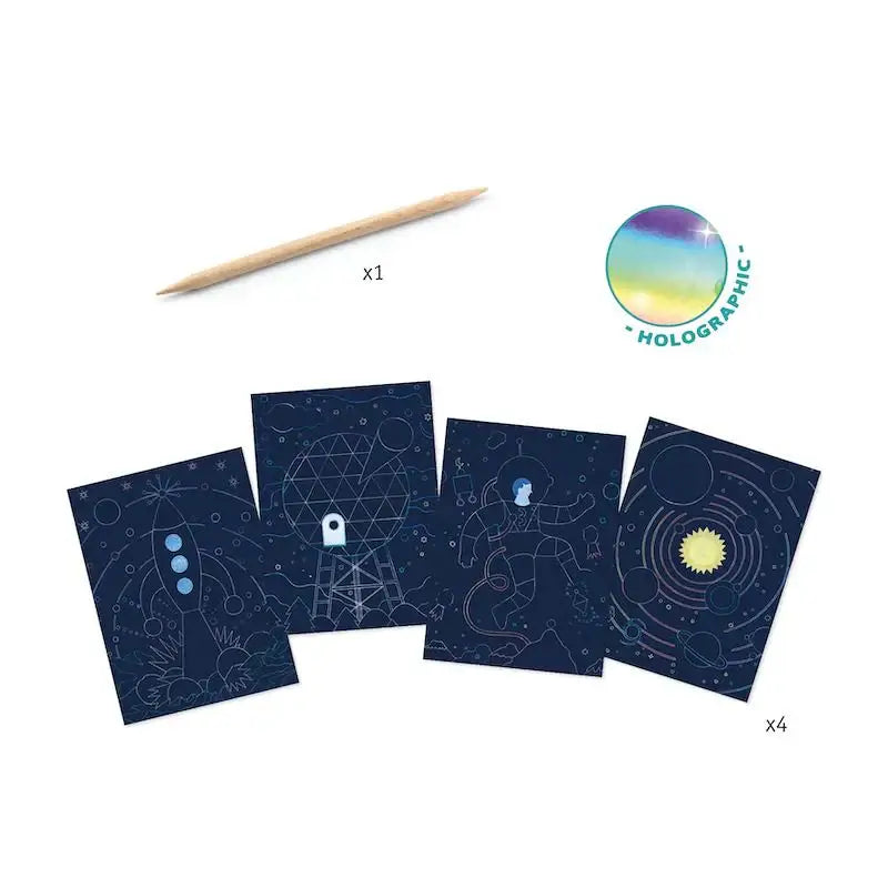 Metallic Scratch Card Activity Set: Cosmic Mission Art Kit