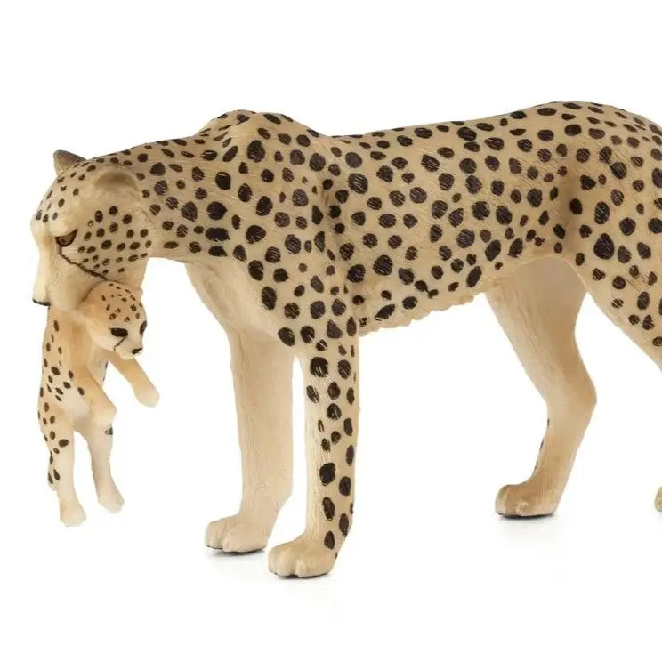 Cheetah Female with Cub Figurine