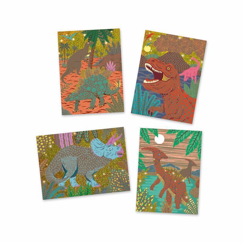Scratch Cards Dinosaurs art set