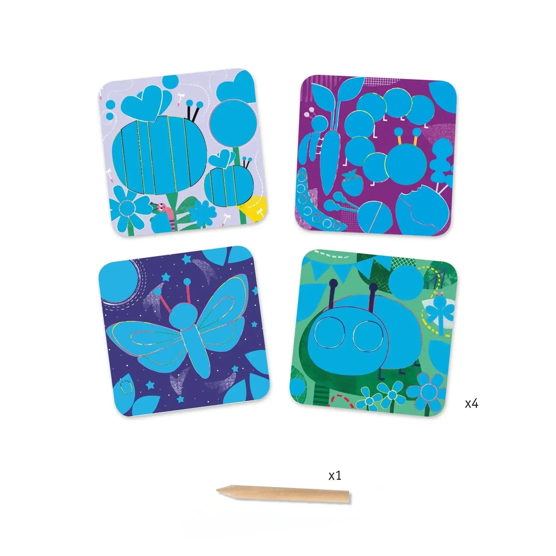 Scratch Card Activity Set: Bugs art set
