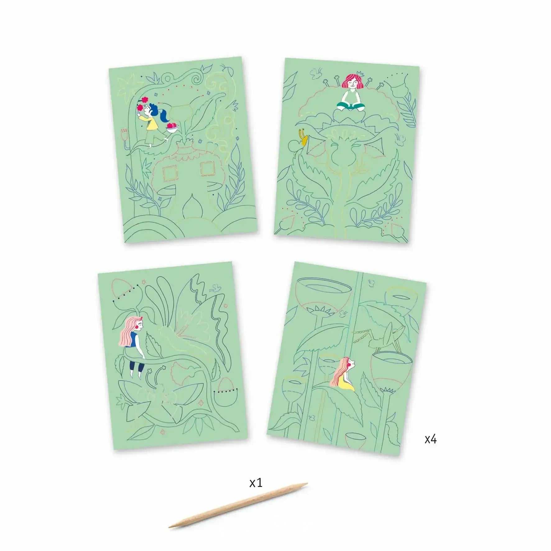 Scratch Cards Activity: Fantasy Garden art set