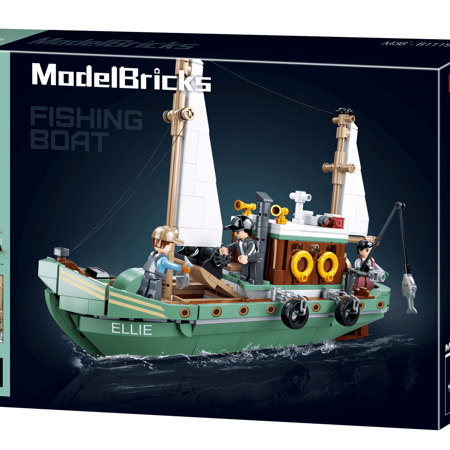 Model Bricks Fishing Boat Sluban Building Brick Kit (610 pcs)