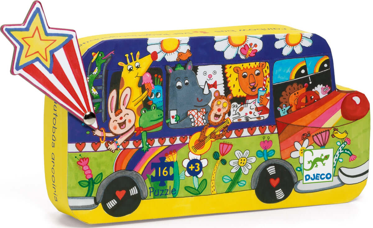 The Rainbow Bus Mini Puzzle - 16 pc.
