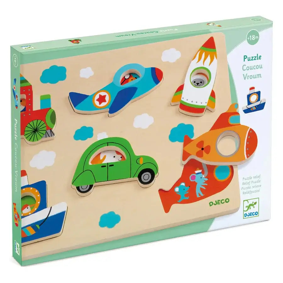 Wooden Puzzle Vroum for Toddlers