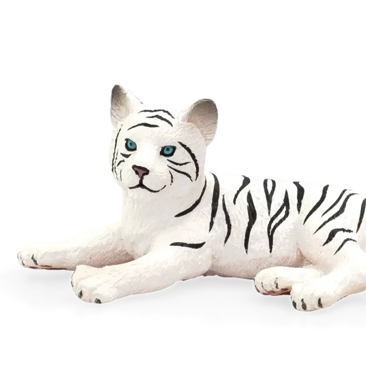 White Tiger cub laying down Figure