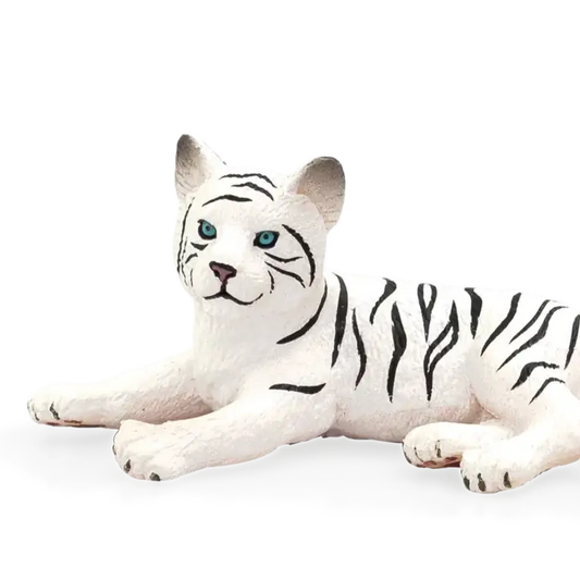 White Tiger cub laying down Figure