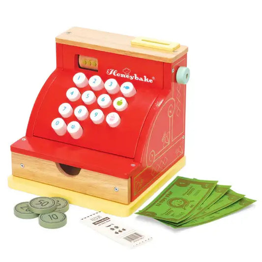 Wood Cash Register Playset for Toddlers