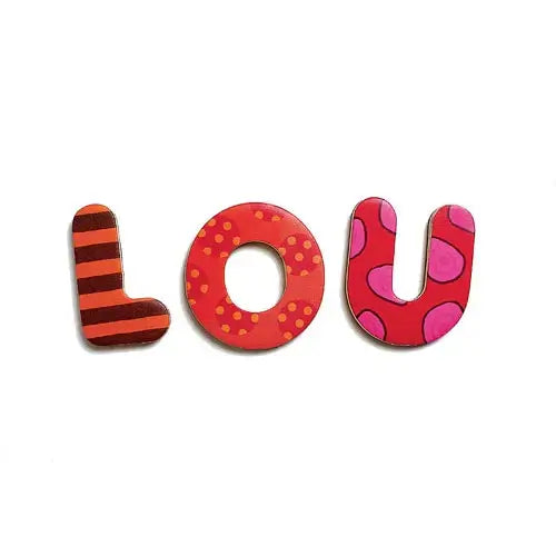 Wooden magnets 38 big letters
