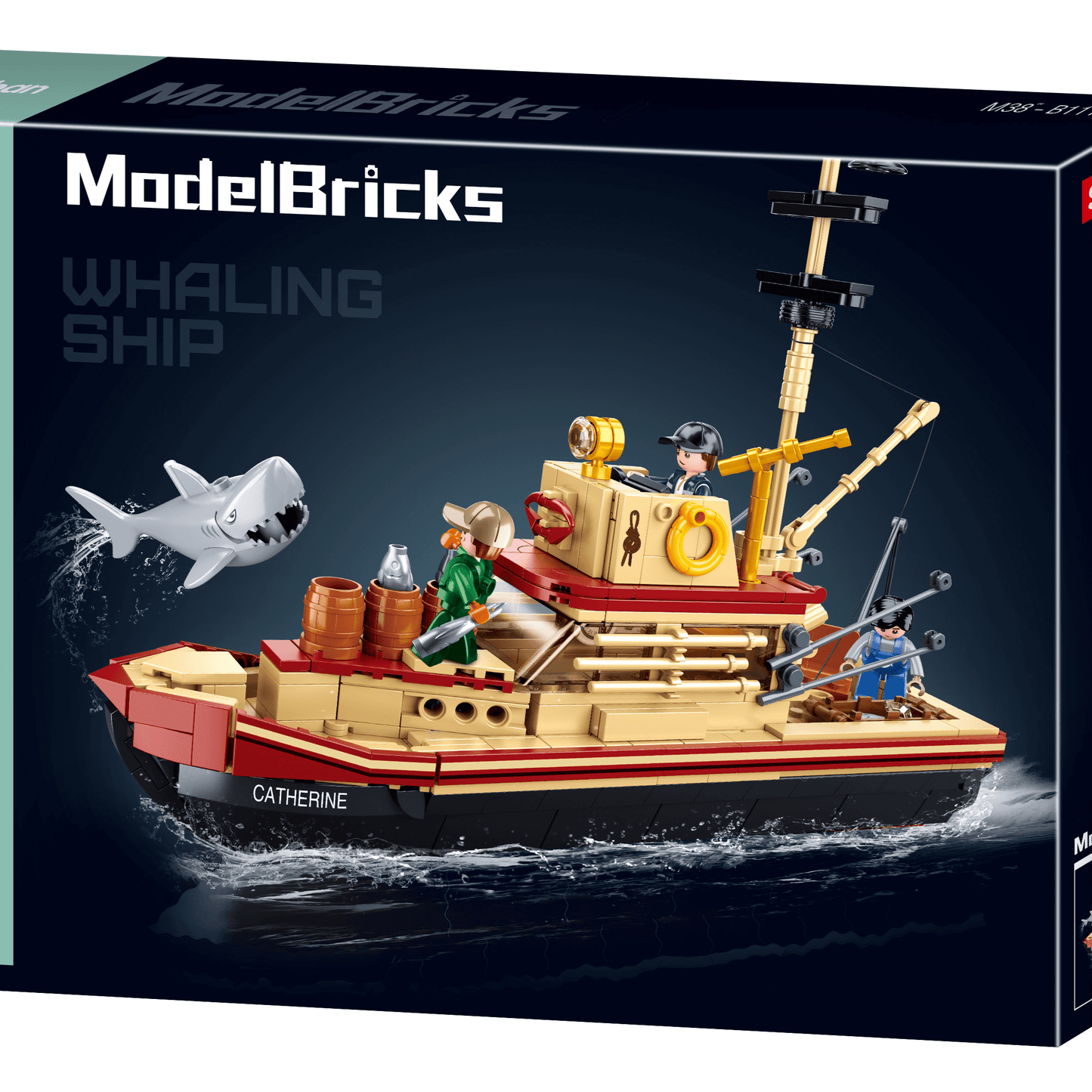 Model Bricks The Great Shark Boat Sluban Building Brick Kit 592 pcs