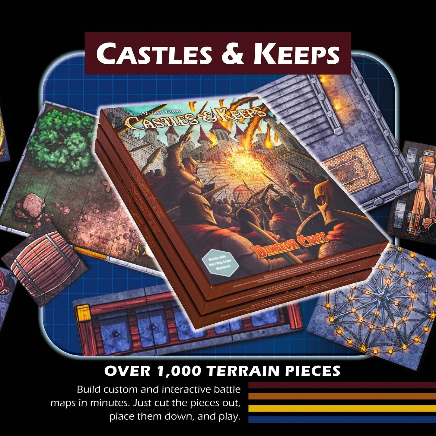 Dungeon Craft - Castles & Keeps Book 2D Terrain for DnD RPG